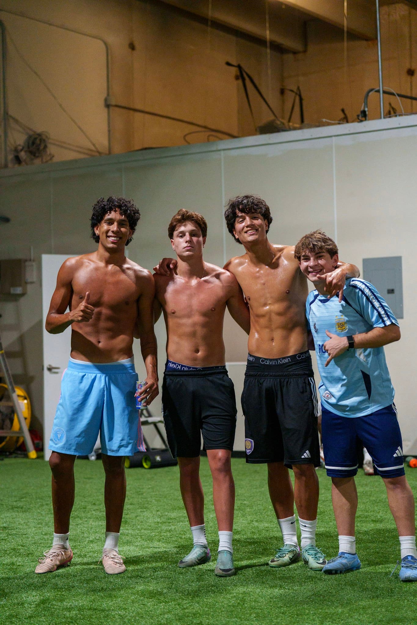 Coach working with players